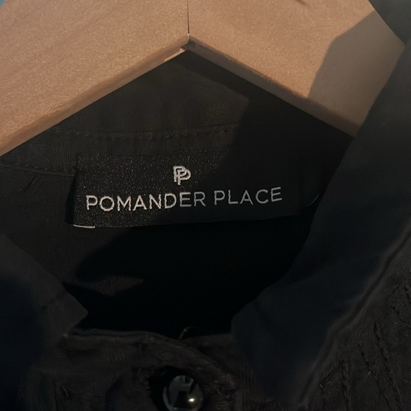 Tuckernuck X Pomander Place | Black Polly Pop Collar Relaxed Shirt Dress Medium - Picture 6 of 11